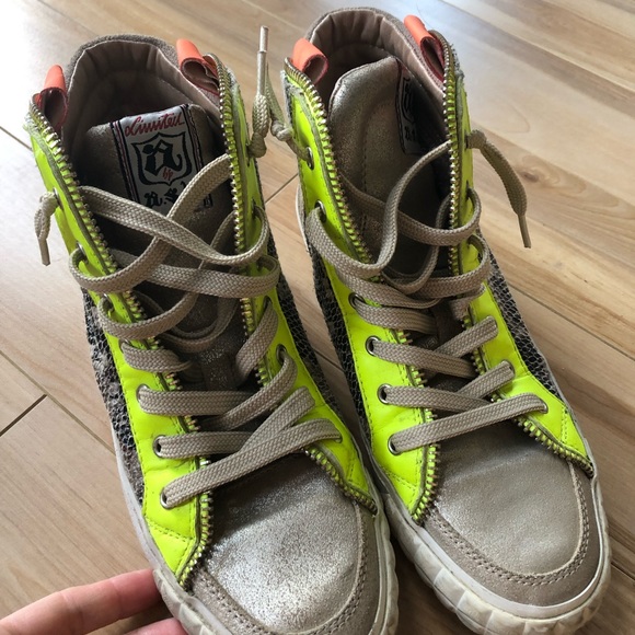 ASH hightop neon/animal print running shoes - Picture 2 of 11